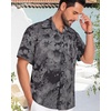 image:imageMens Hawaiian Shirt Short Sleeve Summer Beach Casual Tops Button Down T Shirts with PocketC Black Grey Print