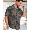 image:imageMens Hawaiian Shirt Short Sleeve Summer Beach Casual Tops Button Down T Shirts with PocketC Brown Green Print