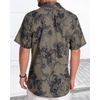 image:imageMens Hawaiian Shirt Short Sleeve Summer Beach Casual Tops Button Down T Shirts with PocketC Brown Green Print
