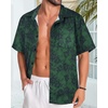 image:imageMens Hawaiian Shirt Short Sleeve Summer Beach Casual Tops Button Down T Shirts with PocketC Dark Green Print