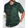 image:imageMens Hawaiian Shirt Short Sleeve Summer Beach Casual Tops Button Down T Shirts with PocketC Dark Green Print
