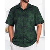 image:imageMens Hawaiian Shirt Short Sleeve Summer Beach Casual Tops Button Down T Shirts with PocketC Dark Green Print