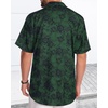 image:imageMens Hawaiian Shirt Short Sleeve Summer Beach Casual Tops Button Down T Shirts with PocketC Dark Green Print