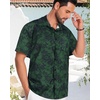 image:imageMens Hawaiian Shirt Short Sleeve Summer Beach Casual Tops Button Down T Shirts with PocketC Dark Green Print