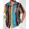 image:imageMens Hawaiian Shirt Short Sleeve Summer Beach Casual Tops Button Down T Shirts with PocketC Muticolor Stripe