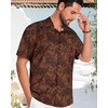 image:imageMens Hawaiian Shirt Short Sleeve Summer Beach Casual Tops Button Down T Shirts with PocketC Orange Print