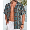 image:imageMens Hawaiian Shirt Short Sleeve Summer Beach Casual Tops Button Down T Shirts with PocketC Orange Stripe