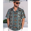 image:imageMens Hawaiian Shirt Short Sleeve Summer Beach Casual Tops Button Down T Shirts with PocketC Orange Stripe