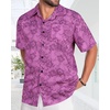 image:imageMens Hawaiian Shirt Short Sleeve Summer Beach Casual Tops Button Down T Shirts with PocketC Pink Print
