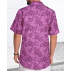 image:imageMens Hawaiian Shirt Short Sleeve Summer Beach Casual Tops Button Down T Shirts with PocketC Pink Print