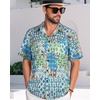 image:imageMens Hawaiian Shirt Short Sleeve Summer Beach Casual Tops Button Down T Shirts with PocketC Sky Blue Print