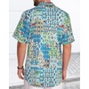 image:imageMens Hawaiian Shirt Short Sleeve Summer Beach Casual Tops Button Down T Shirts with PocketC Sky Blue Print
