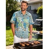 image:imageMens Hawaiian Shirt Short Sleeve Summer Beach Casual Tops Button Down T Shirts with PocketC Sky Blue Print