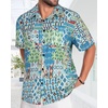 image:imageMens Hawaiian Shirt Short Sleeve Summer Beach Casual Tops Button Down T Shirts with PocketC Sky Blue Print