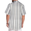 image:imageMens Hawaiian Shirt Short Sleeve Summer Beach Casual Tops Button Down T Shirts with PocketC White Black Stripe