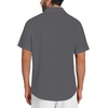 image:imageMens Hawaiian Shirt Short Sleeve Summer Beach Casual Tops Button Down T Shirts with PocketDark Grey