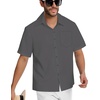image:imageMens Hawaiian Shirt Short Sleeve Summer Beach Casual Tops Button Down T Shirts with PocketDark Grey