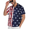 image:imageMens Hawaiian Shirt Short Sleeve Summer Beach Casual Tops Button Down T Shirts with PocketFlag Navy Tie Star