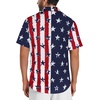 image:imageMens Hawaiian Shirt Short Sleeve Summer Beach Casual Tops Button Down T Shirts with PocketFlag Navy Tie Star