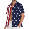 image:imageMens Hawaiian Shirt Short Sleeve Summer Beach Casual Tops Button Down T Shirts with PocketFlag Navy Tie Star
