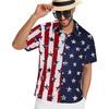 image:imageMens Hawaiian Shirt Short Sleeve Summer Beach Casual Tops Button Down T Shirts with PocketFlag Navy Tie Star