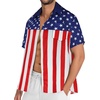 image:imageMens Hawaiian Shirt Short Sleeve Summer Beach Casual Tops Button Down T Shirts with PocketFlag Royal Blue Star