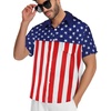 image:imageMens Hawaiian Shirt Short Sleeve Summer Beach Casual Tops Button Down T Shirts with PocketFlag Royal Blue Star