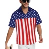 image:imageMens Hawaiian Shirt Short Sleeve Summer Beach Casual Tops Button Down T Shirts with PocketFlag Royal Blue Star