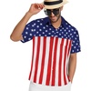 image:imageMens Hawaiian Shirt Short Sleeve Summer Beach Casual Tops Button Down T Shirts with PocketFlag Royal Blue Star