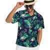 image:imageMens Hawaiian Shirt Short Sleeve Summer Beach Casual Tops Button Down T Shirts with PocketGreen Flamingo