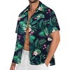 image:imageMens Hawaiian Shirt Short Sleeve Summer Beach Casual Tops Button Down T Shirts with PocketGreen Flamingo