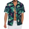 image:imageMens Hawaiian Shirt Short Sleeve Summer Beach Casual Tops Button Down T Shirts with PocketGreen Flamingo