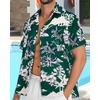 image:imageMens Hawaiian Shirt Short Sleeve Summer Beach Casual Tops Button Down T Shirts with PocketGreen Flower Leaf