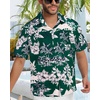 image:imageMens Hawaiian Shirt Short Sleeve Summer Beach Casual Tops Button Down T Shirts with PocketGreen Flower Leaf