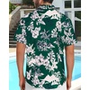 image:imageMens Hawaiian Shirt Short Sleeve Summer Beach Casual Tops Button Down T Shirts with PocketGreen Flower Leaf