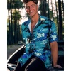 image:imageMens Hawaiian Shirt Short Sleeve Summer Beach Casual Tops Button Down T Shirts with PocketGreen Palm Tree
