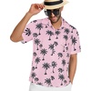 image:imageMens Hawaiian Shirt Short Sleeve Summer Beach Casual Tops Button Down T Shirts with PocketGreen Tree Pink Floral