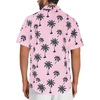 image:imageMens Hawaiian Shirt Short Sleeve Summer Beach Casual Tops Button Down T Shirts with PocketGreen Tree Pink Floral