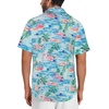 image:imageMens Hawaiian Shirt Short Sleeve Summer Beach Casual Tops Button Down T Shirts with PocketLake Blue Flamingo