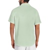 image:imageMens Hawaiian Shirt Short Sleeve Summer Beach Casual Tops Button Down T Shirts with PocketLight Green