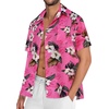 image:imageMens Hawaiian Shirt Short Sleeve Summer Beach Casual Tops Button Down T Shirts with PocketLight Pinkl White Floral