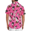 image:imageMens Hawaiian Shirt Short Sleeve Summer Beach Casual Tops Button Down T Shirts with PocketLight Pinkl White Floral