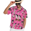 image:imageMens Hawaiian Shirt Short Sleeve Summer Beach Casual Tops Button Down T Shirts with PocketLight Pinkl White Floral