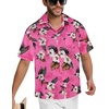 image:imageMens Hawaiian Shirt Short Sleeve Summer Beach Casual Tops Button Down T Shirts with PocketLight Pinkl White Floral