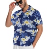 image:imageMens Hawaiian Shirt Short Sleeve Summer Beach Casual Tops Button Down T Shirts with PocketNavy White Floral
