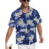 image:imageMens Hawaiian Shirt Short Sleeve Summer Beach Casual Tops Button Down T Shirts with PocketNavy White Floral