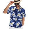 image:imageMens Hawaiian Shirt Short Sleeve Summer Beach Casual Tops Button Down T Shirts with PocketNavy White Floral