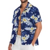 image:imageMens Hawaiian Shirt Short Sleeve Summer Beach Casual Tops Button Down T Shirts with PocketNavy White Floral
