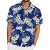 image:imageMens Hawaiian Shirt Short Sleeve Summer Beach Casual Tops Button Down T Shirts with PocketNavy White Floral