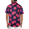 image:imageMens Hawaiian Shirt Short Sleeve Summer Beach Casual Tops Button Down T Shirts with PocketPink Navy Floral